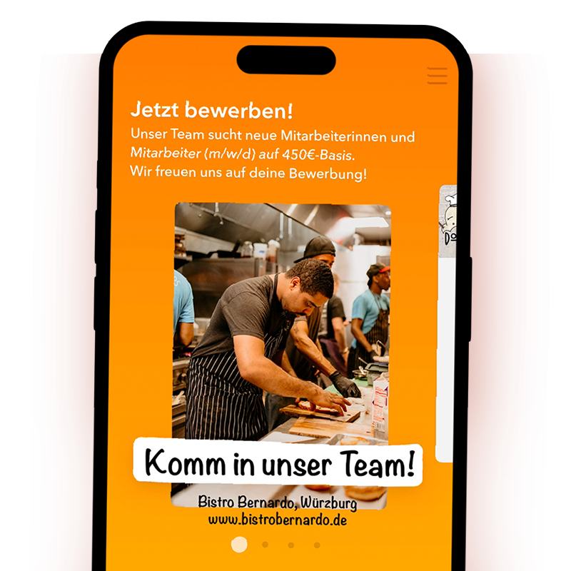 Staff advertising in the stämps app